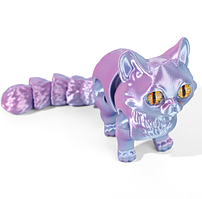 Фігурка антистрес рухома перламутровий бузковий Кіт Сфінкс іграшка 16 см