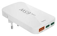 Hama 65W GaN, 2X USB-C, 1X USB-A, White, фото 2
