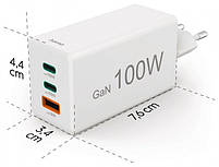 Hama mini 100W GaN PD/QC 2x USB-C, 1x USB-A White, фото 2