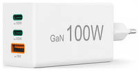 Hama mini 100W GaN PD/QC 2x USB-C, 1x USB-A White, фото 3