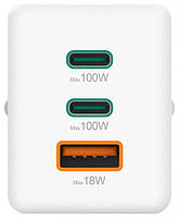 Hama mini 100W GaN PD/QC 2x USB-C, 1x USB-A White, фото 4