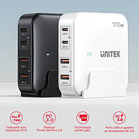 Unitek Charger desk GaN 70W 2xUSB-A 2xUSB-C, фото 2