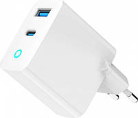 Gembird GaN 2xUSB QC3.0 Type-C 30W LED White, фото 5