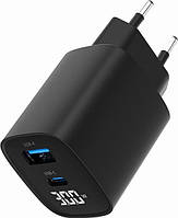 Gembird USB QC3.0 Type-C 30W PD LCD Black, фото 5