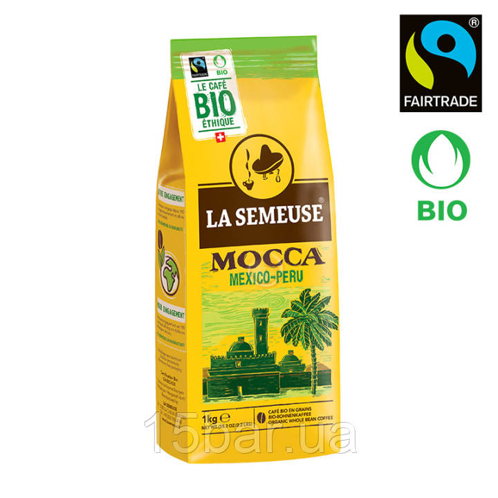 Кава в зернах La Semeuse Mocca BIO 100% Арабика 1kg