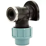 Коліно настінне 20х1/2" (ВР) компресійне для труб ПНД, фото 4