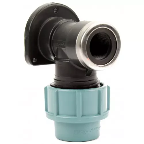 Коліно настінне 20х1/2" (ВР) компресійне для труб ПНД
