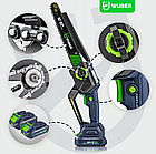 Акумуляторна пила ланцюгова + 2 акумулятори 2А·год 20В + 2 шини Wuber (Польща), фото 3