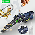 Акумуляторна пила ланцюгова + 2 акумулятори 2А·год 20В + 2 шини Wuber (Польща), фото 5