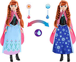УЦІНКА (Прим'ята коробка) Лялька Анна Холодне Серце Mattel Disney Frozen Anna Magical Color-Change Skirt Fashion Doll HTG24