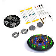 Світлодіодний гіроскоп "юла", що обертається, для складання – набір для любителів електроніки., фото 2