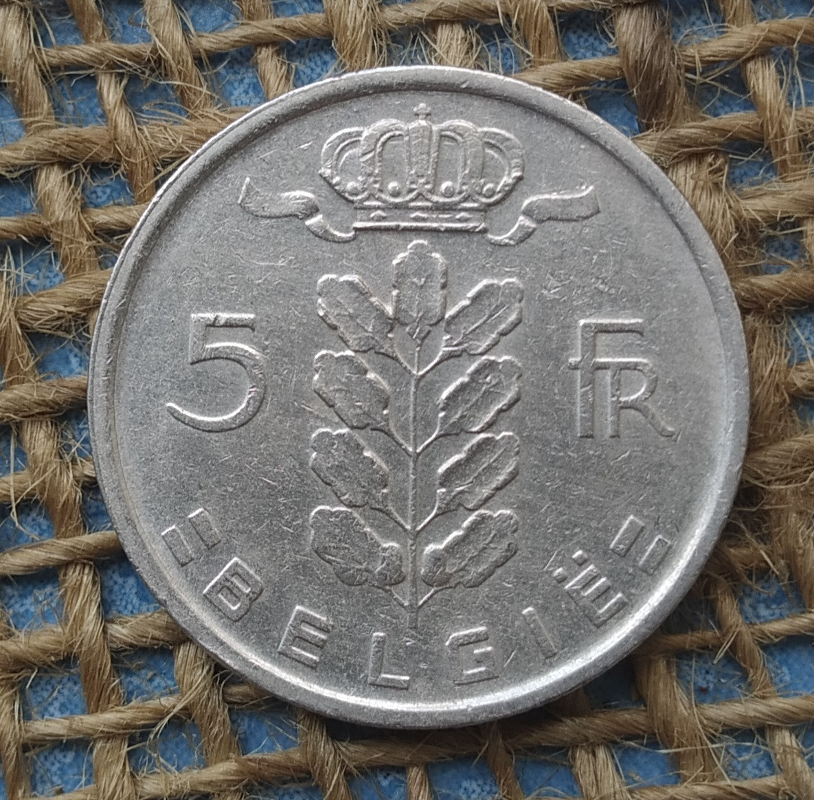 5 франкiв 1971 року. Бельгiя