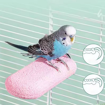 Іграшки для папуг, жердинка кігтеточка з мінерального каменю, 2 шт рожеві