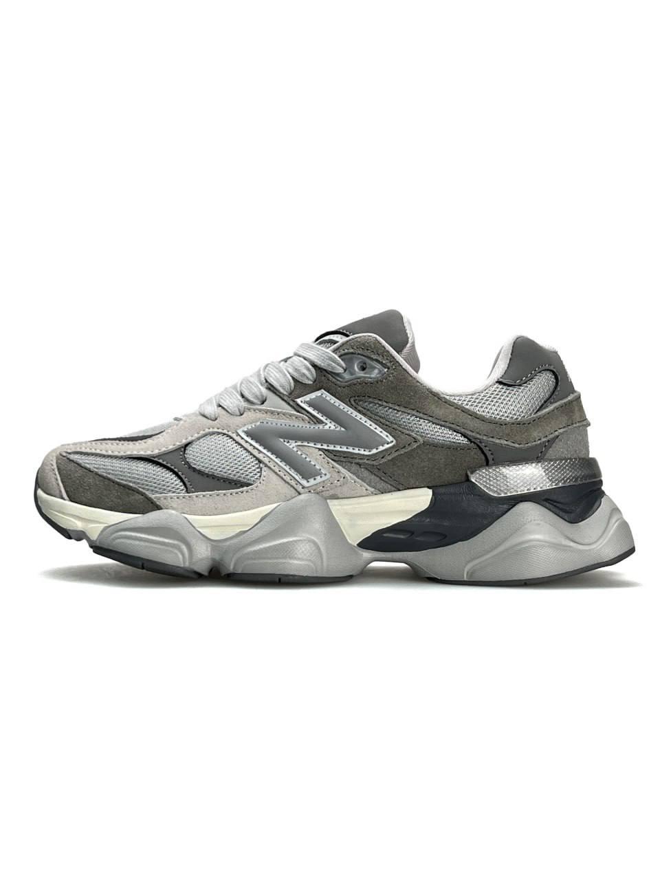 Жіночі замшеві текстиль кросівки New Balance 9060 Grey, кеди замші текстильні сірі 36