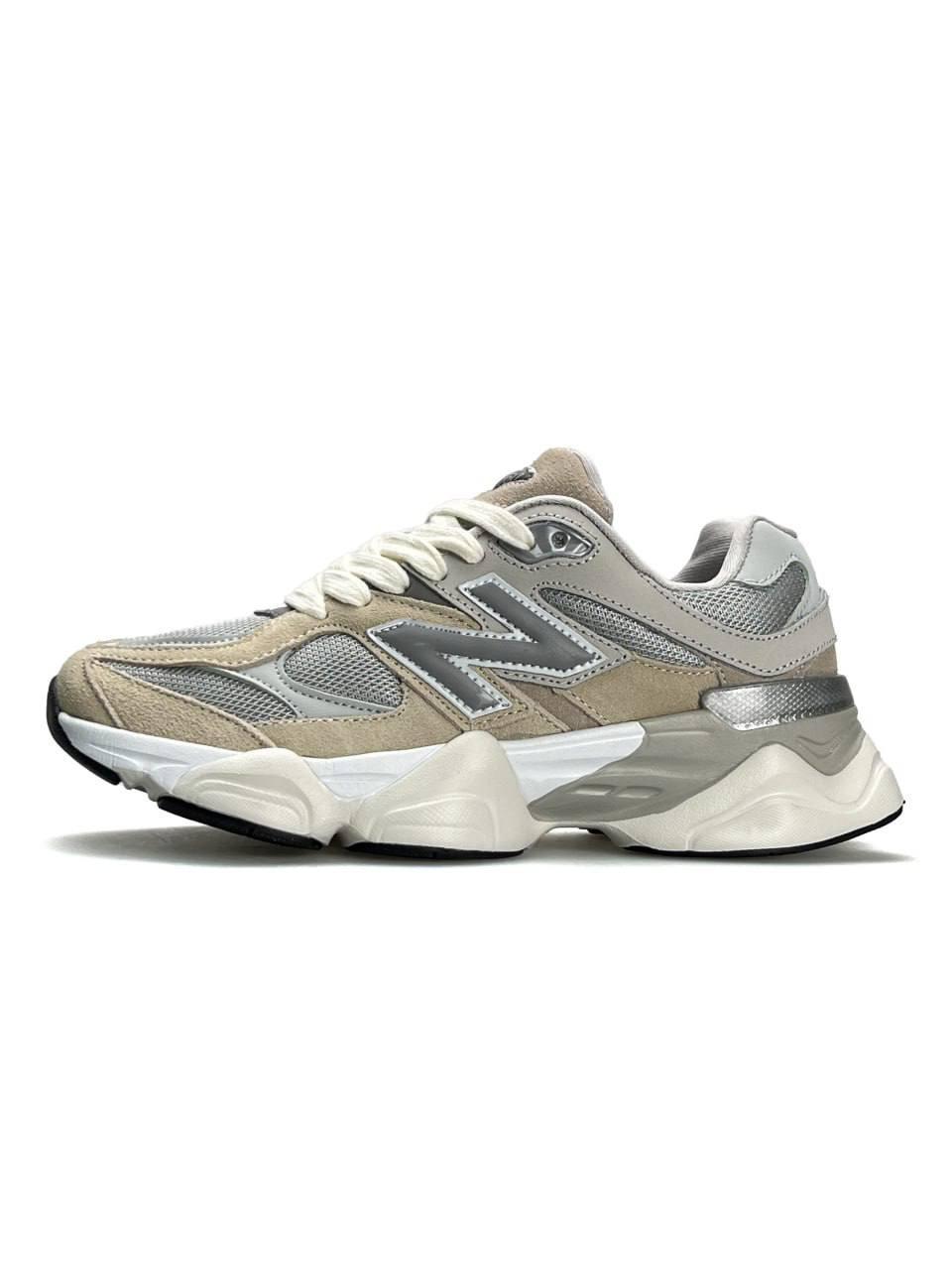 Жіночі замшеві кросівки New Balance 9060 Beige Grey, кеди замша текстиль бежеві 36
