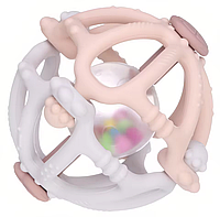 Дитяча сенсорна іграшка силіконовий м'ячик від народження світло-рожевий