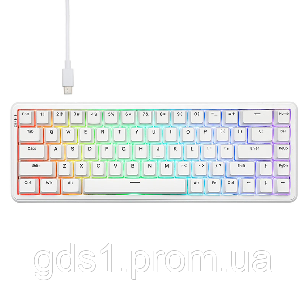 Ігрова Клавіатура AJAZZ AK680 MAX White Магнітні світчі. Дротова 8000Hz/s. RGB Підсвічування, Switch 0.1mm. Rapid Trigger - фото 1 - id-p2553254561