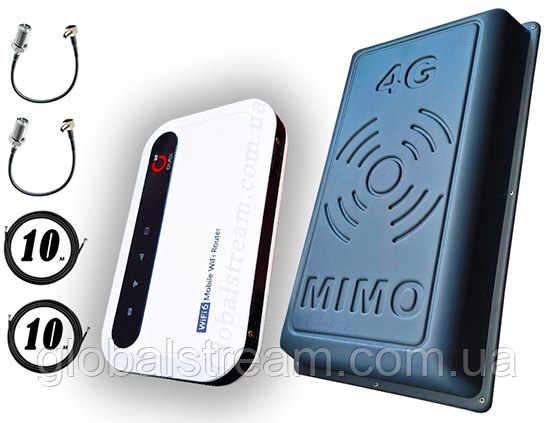 Повний комплект 4G WiFi Роутер Olax MF985 з акумулятором 3000 mAh + MiMo антена 2×17dbi