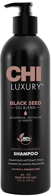 Шампунь делікатного очищення з олією чорного кмину Luxury Black Seed Oil CHI, 739 мл, фото 1