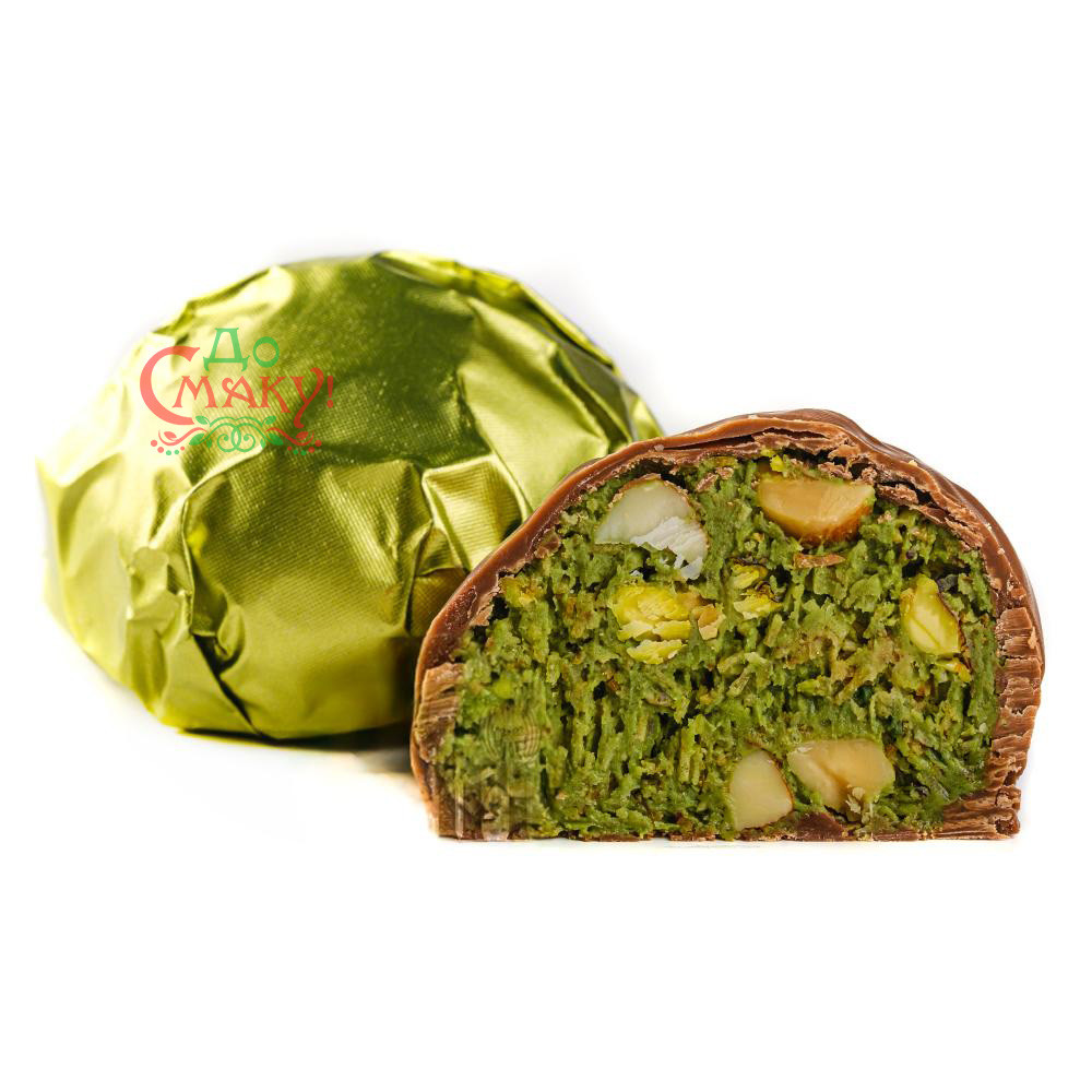 Дубайські цукерки Lux Choco #3123 з мигдалем, фісташкою, тістом катаїфі та лісовими горіхами 1шт (≈38-40г)