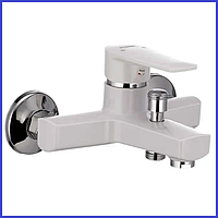 Змішувач для ванни БІЛИЙ пластиковий Plamix Oscar-009 White (PM0025)