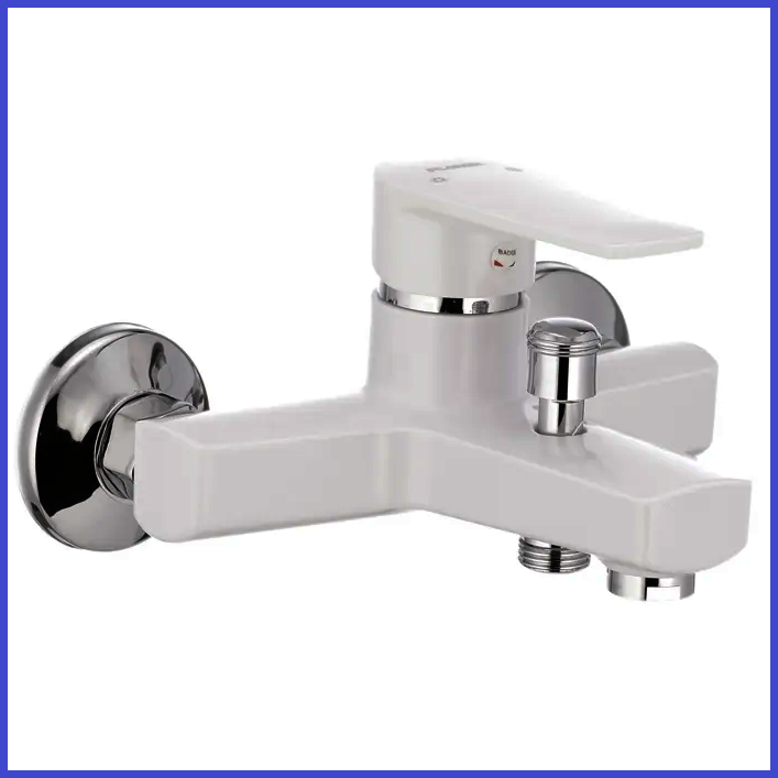 Змішувач для ванни БІЛИЙ пластиковий Plamix Oscar-009 White (PM0025)