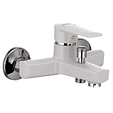 Змішувач для ванни БІЛИЙ пластиковий Plamix Oscar-009 White (PM0025), фото 3