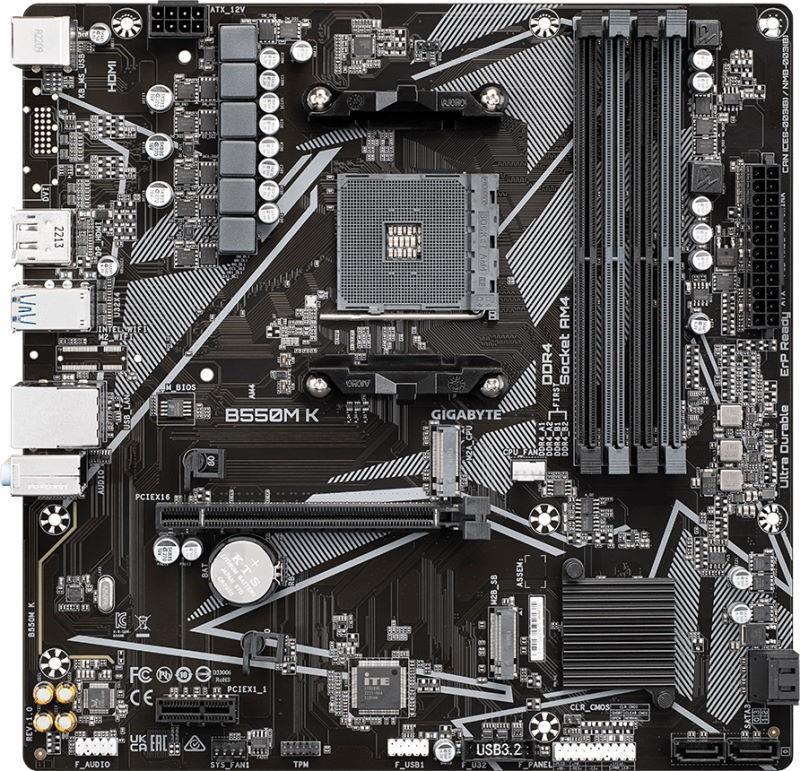 Материнська плата Gigabyte B550M K Socket AM4, фото 1