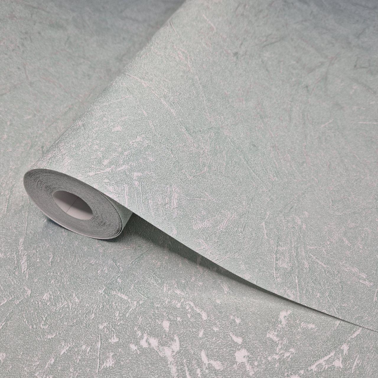 Шпалери вінілові 10.05 × 1.06 м Marburg 1032867, м'ятні, текстура штукатурка для спальні, вітальні, передпокою, коридору, фото 1