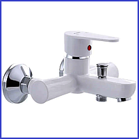 Змішувач для ванни БІЛИЙ пластиковий Plamix Vega-009 White (PM0573)