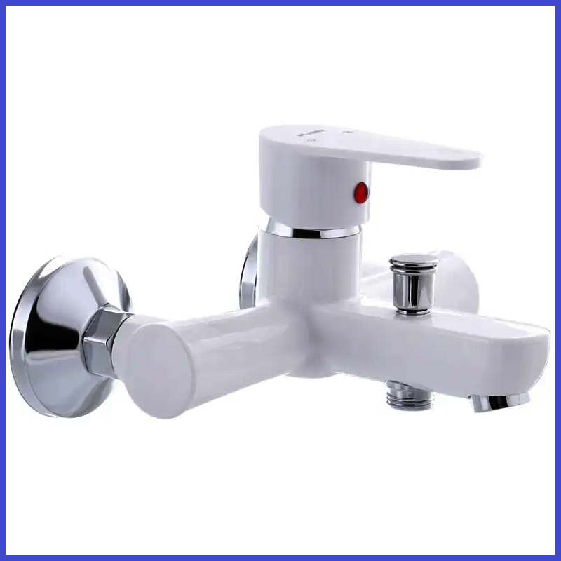 Змішувач для ванни БІЛИЙ пластиковий Plamix Vega-009 White (PM0573)