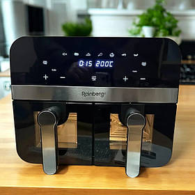 Фритюрниця з двома чашами 13 л 4200 Вт Rainberg мультипіч з антипригарним покриттям і функцією автовідключення