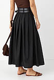 Спідниця міді зі складками — чорний колір, M (є розміри), фото 2