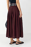 Мідіспідниця зі складками — бордо-колір, M (є розміри), фото 2