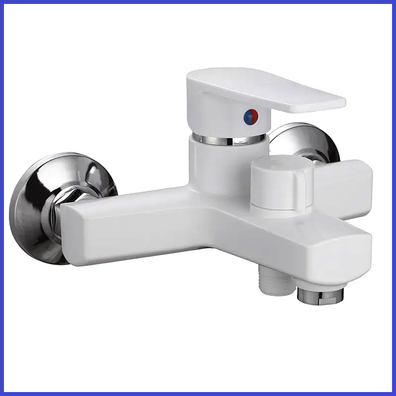 Змішувач для ванни БІЛИЙ пластиковий Plamix Oscar-009 White (PM0025)