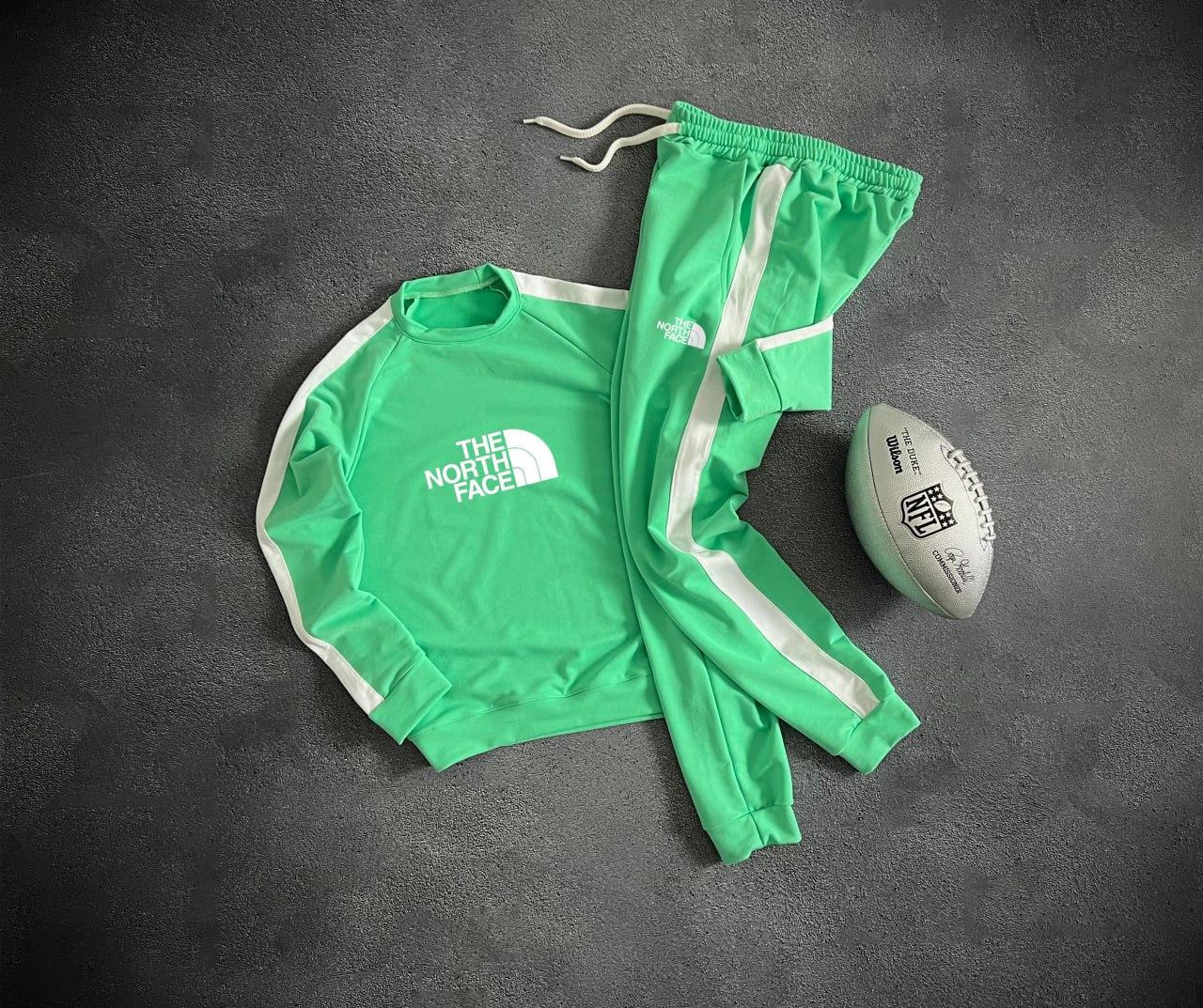 Спортивний костюм чоловічий The North Face осінній весняний трикотажний комплект тнф салатовий