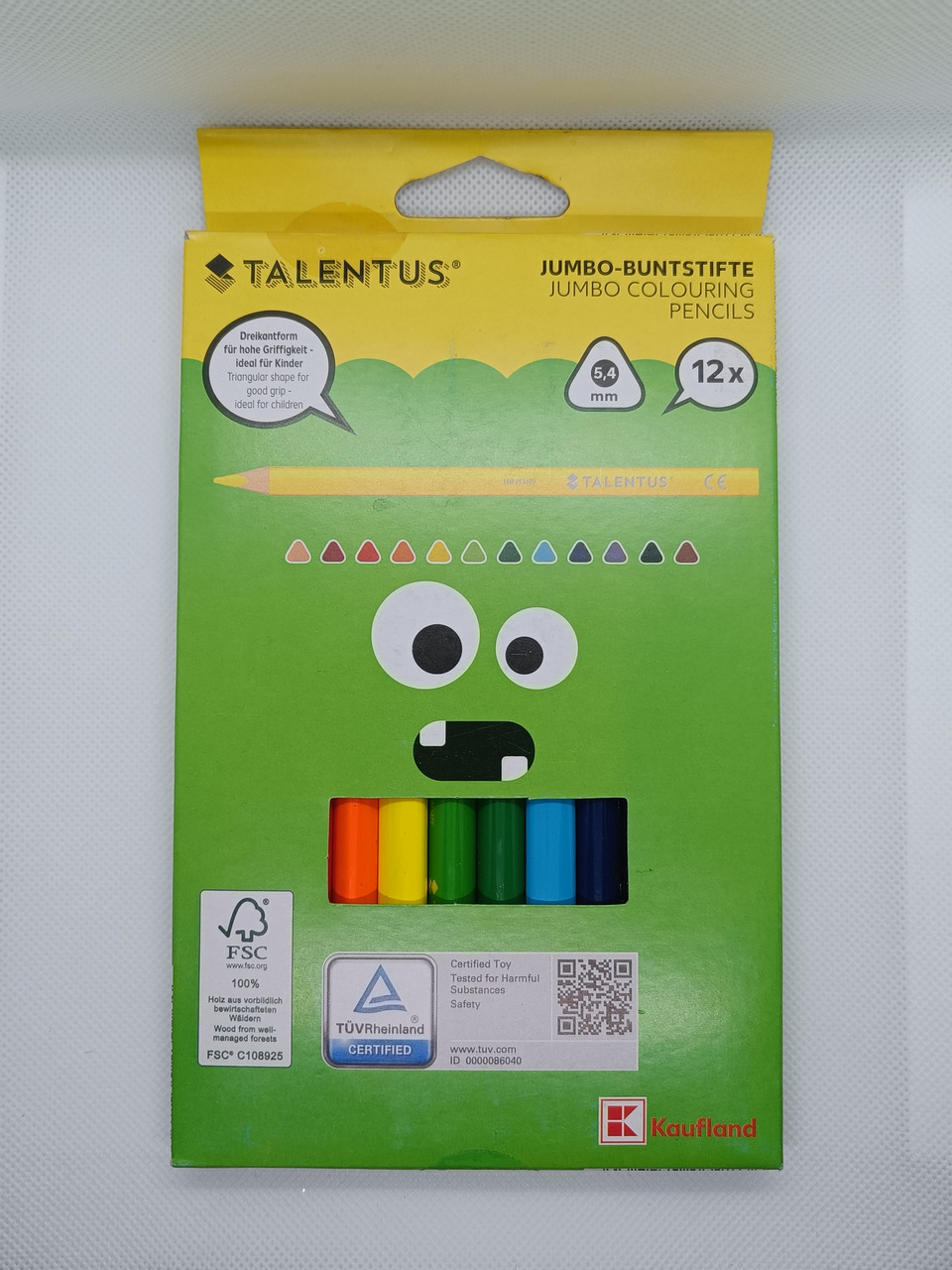 Talentus від Kaufland, олівці кольорові тригранні, 12 шт, Німеччина