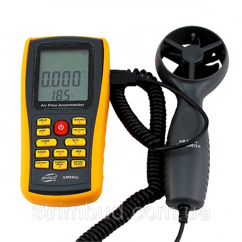 Анемометр Benetech GM8902 (0,3-45 м/с; 0-45ºC; 0-999900 м3/хв)