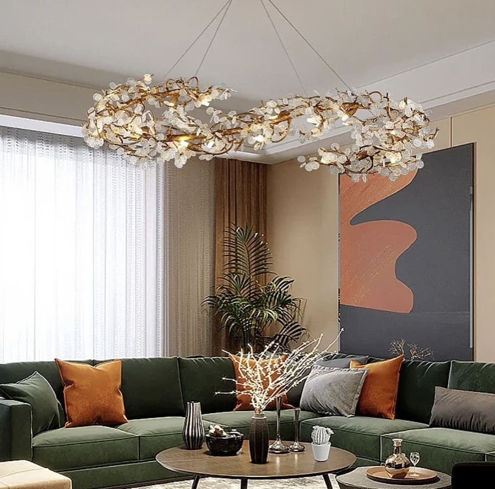 Підвісний подовжений світильник Calathea | Line F | Арт. MD 6009-L1200 GD