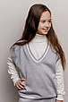 Дитяча жилетка сіра з білою смужкою ART KNIT, фото 5