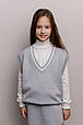 Дитяча жилетка сіра з білою смужкою ART KNIT, фото 6