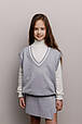 Дитяча жилетка сіра з білою смужкою ART KNIT, фото 10