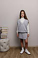 Дитяча жилетка сіра з білою смужкою ART KNIT, фото 11