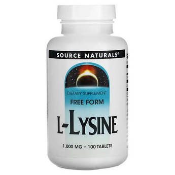 Source Naturals L-Lysine 1,000 mg 100 таблеток