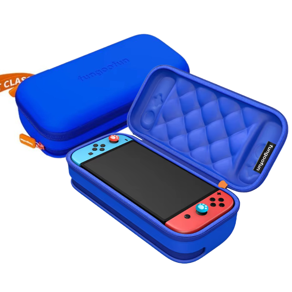 Сумка чохол для приставки кейс Fungoofun для консолі Nintendo Switch і аксесуарів на 2 відділення, синя, фото 1
