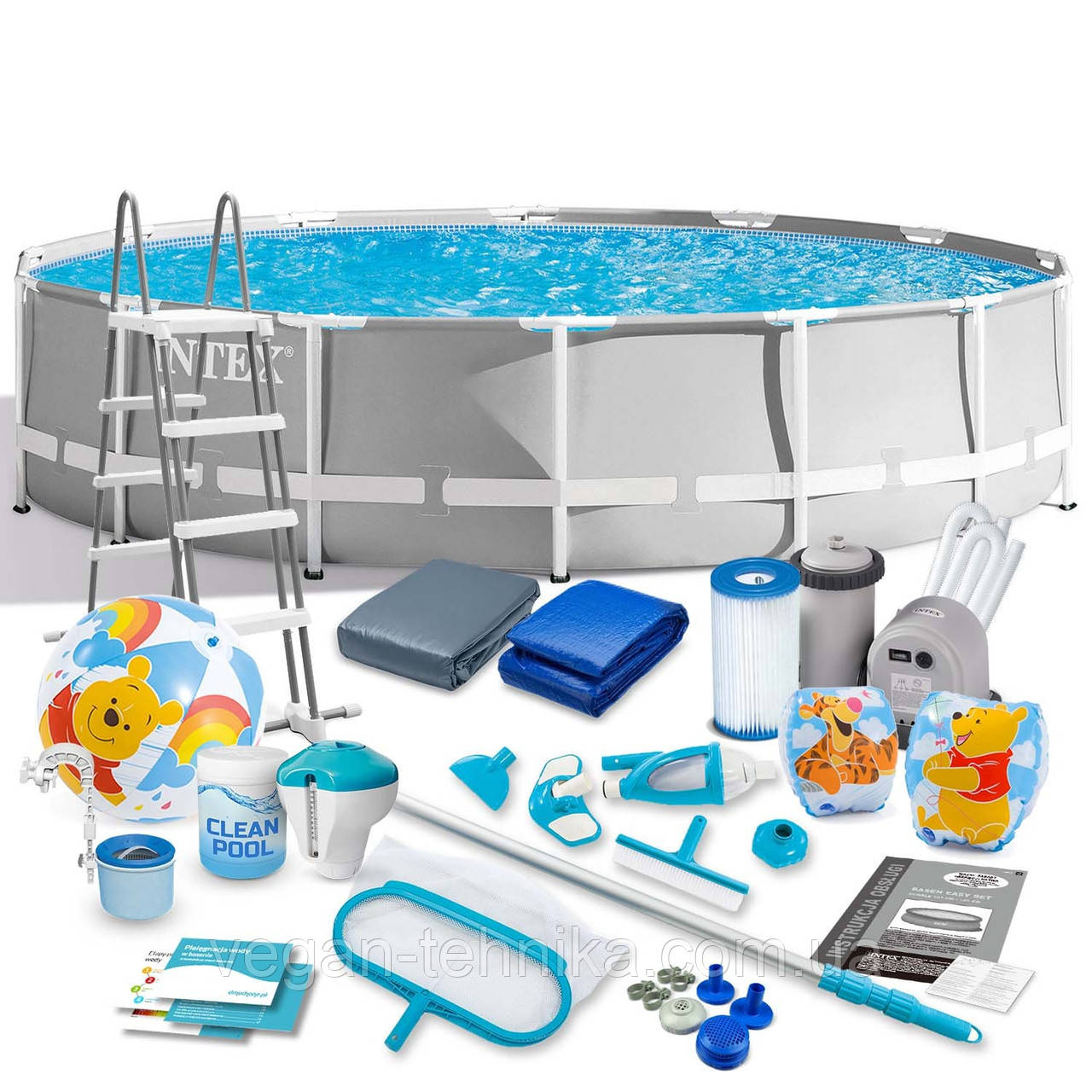 Басейн каркасний 21в1 INTEX 26732, 549 х 122 см, сірий, фото 1