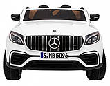 Дитяча акумуляторна машинка Mercedes GLC 63S Біла, фото 4