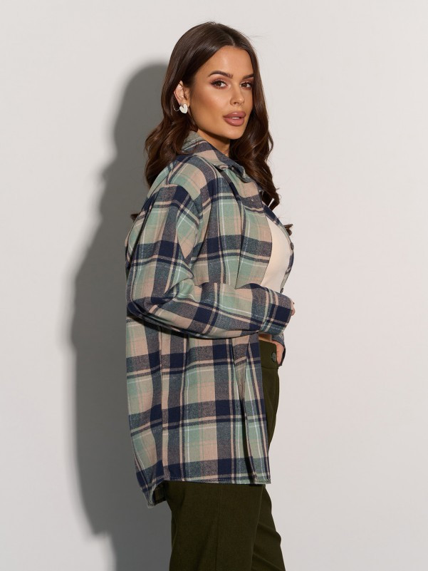 Сорочка зелена в клітинку, фото 1