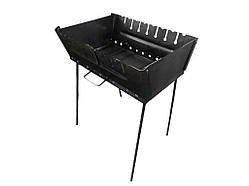 Мангал-валiза 2мм розкладний переносний на 8 шампурів 470х270х40 ТМ VAYARA