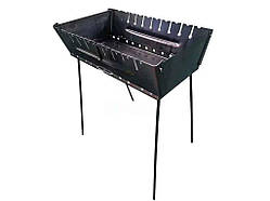 Мангал-валiза 2мм розкладний переносний на 10 шампурів 570х270х40 ТМ VAYARA